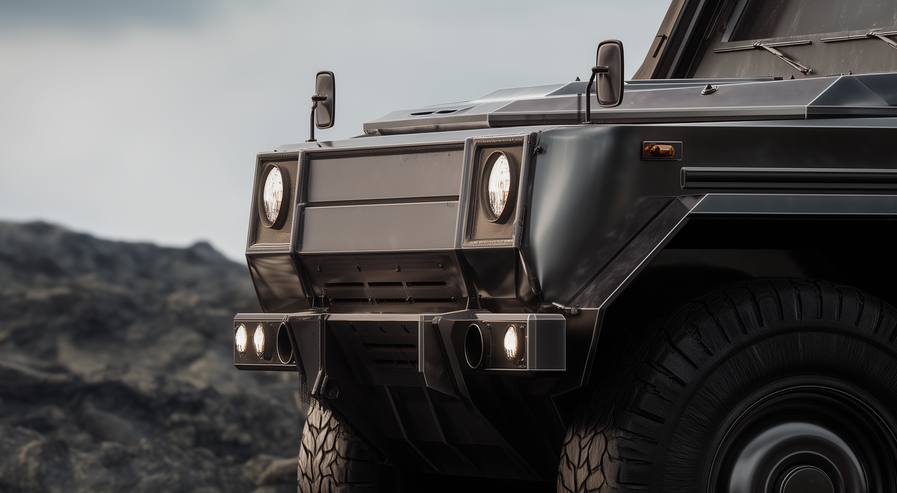 Gepanzertes Fahrzeug im Gelände