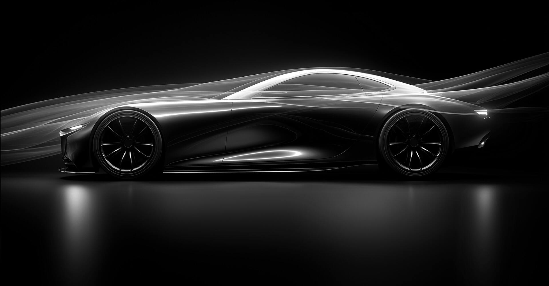 Fahrzeug umgeben von Luftstrom