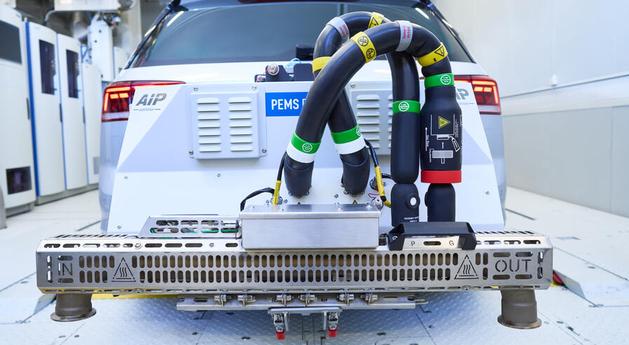 Emissionsmesssystem an Fahrzeug