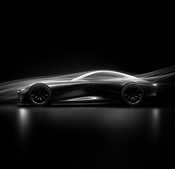 Vehicle surrounded by airflow