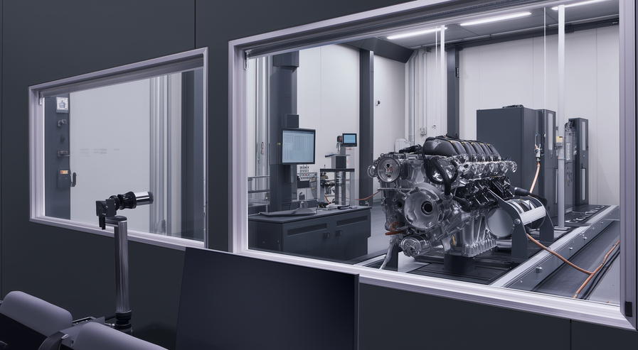 Engine in test cell