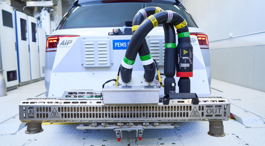 Emissionsmessanlage im Einsatz